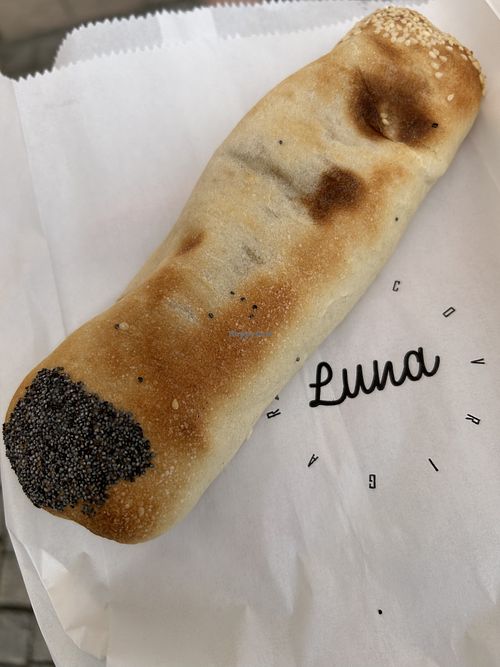 Hummus bread   at Luna Covrigaria in Poznan