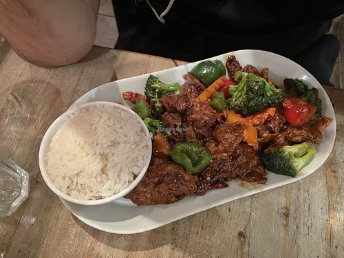 Szechuan beef   at Red Bamboo in New York City