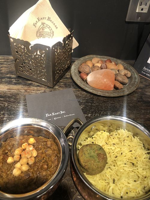 Keema curry set  at Far East Bazaar - Shinjuku in Tokyo