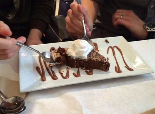 Chocolate cake at Sacred Chow in New York City