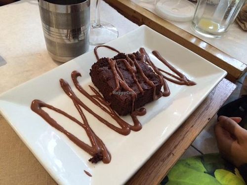 Chocolate cake at Sacred Chow in New York City