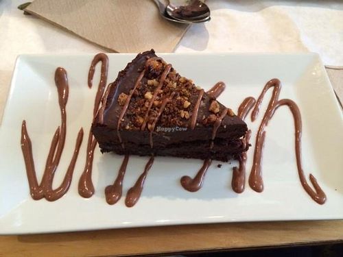 Chocolate cake at Sacred Chow in New York City