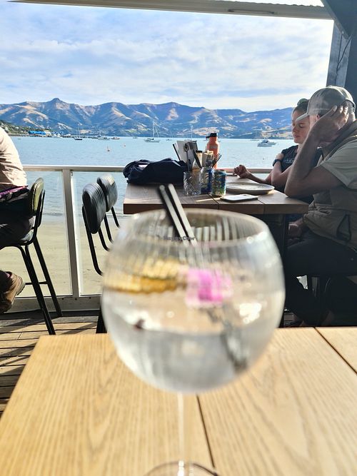 Beautiful view and many choices of gin at Harbar in Akaroa