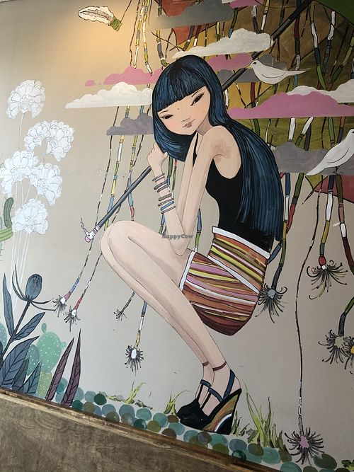 Indoor art! at Trendy Vegan in Houston