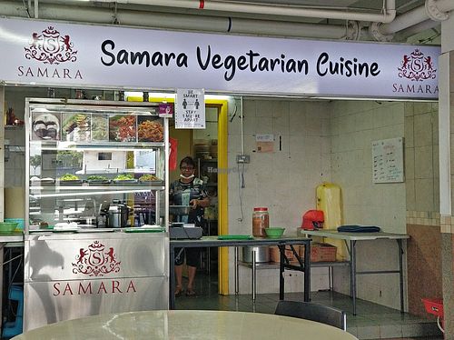 Stall front at Samara Vegetarian Cuisine in West Singapore