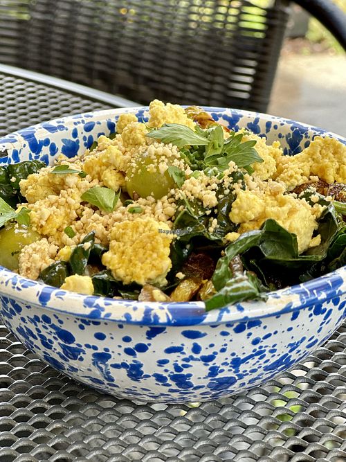 Split Smashed Potato Hash & Tofu egg  at Otherlands Beer in Bellingham