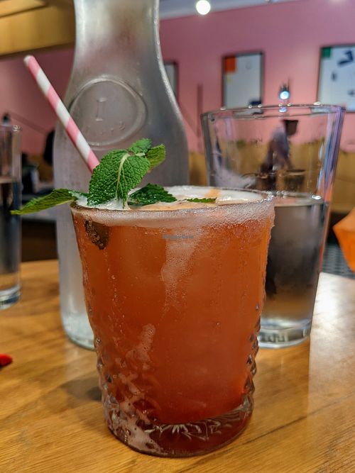 POP lemonade at Burger Fiancé in Montreal