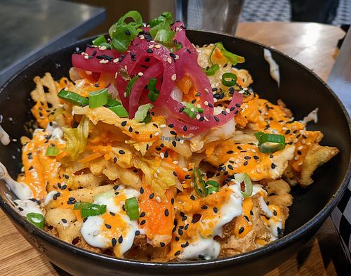Kimchi fries at Burger Fiancé in Montreal