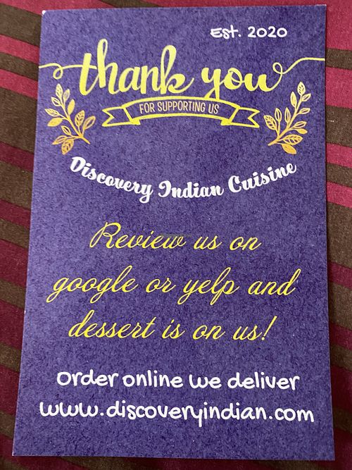   at Discovery Indian Cuisine in Palm Harbor