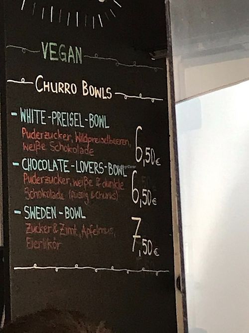 Churro bowl menu at Die Churreria in Leipzig
