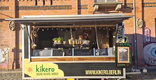 Food Stall at Kikero Vegan Falafel World in Berlin