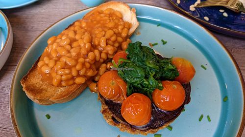 Breakfast stack at Holy Cannoli in Blackburn