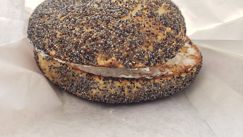 Eat me! Poppy w/V cheese at Hank's Bagels in Burbank