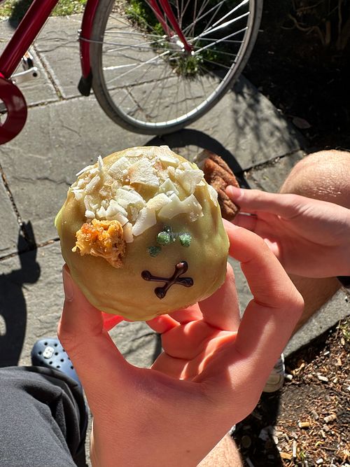 mini tropical vegan donut at Crosstown Doughnuts in Cambridge