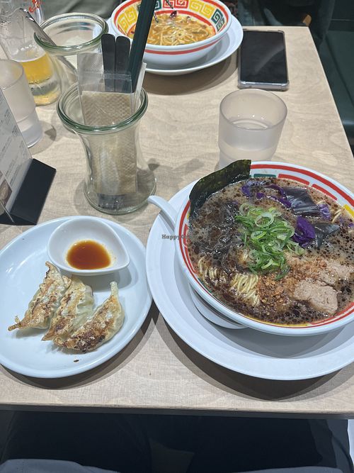 Ramen and gyoza   at Vegan Bistro Jangara in Tokyo