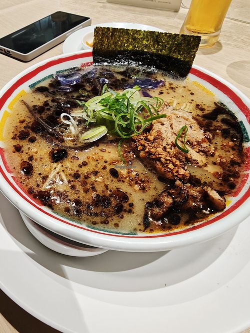 Vegetable soy sauce ramen at Vegan Bistro Jangara in Tokyo
