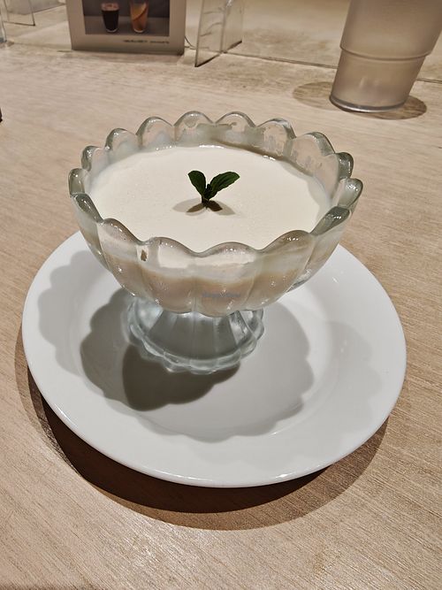 Soy pudding w/ beet syrup DELICIOUS!!! at Vegan Bistro Jangara in Tokyo