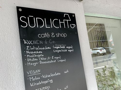 menu at Südlicht Cafe in Cologne