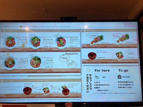 Menu at Tenzo in Tokyo