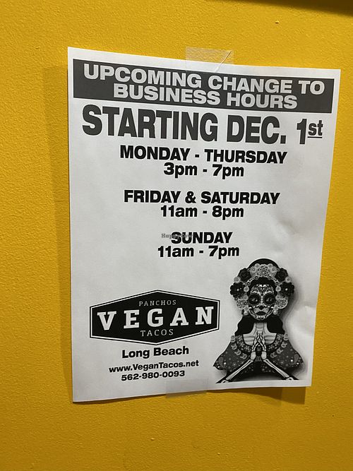 12/4/2021 at Pancho's Vegan Tacos in Long Beach