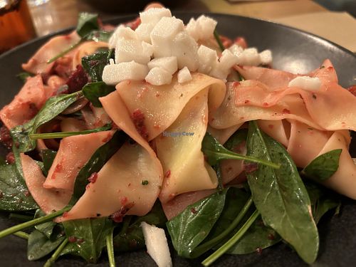 Beetroot and chicken pasta   at Nolita in Wellington