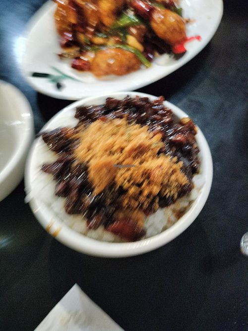 Terrible photo but this was so good!! at Chao 炒炒蔬食熱炒 in Taipei