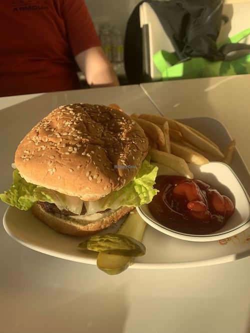 Lucky burger  at Loving Hut - King St in Honolulu