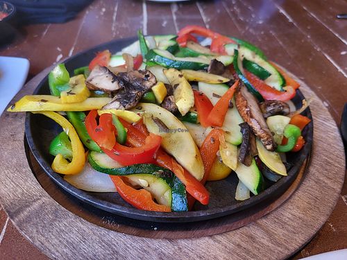 Grilled vegetables for fajitas at Iron Cactus in San Antonio