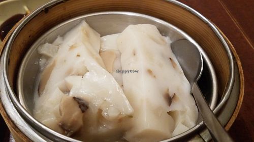 Steamed turnip cake at Vegetarian Dim Sum House in New York City