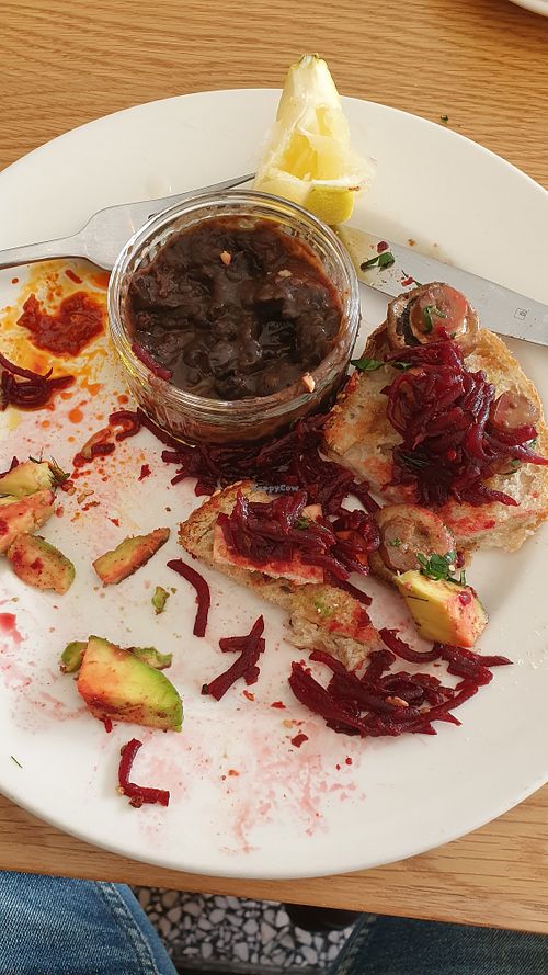 Vegan breaky in demolished state. Delicious.  at Crunch Cafe in Thornbury