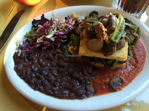 Vegan polenta stack at Bit & Spur in Springdale