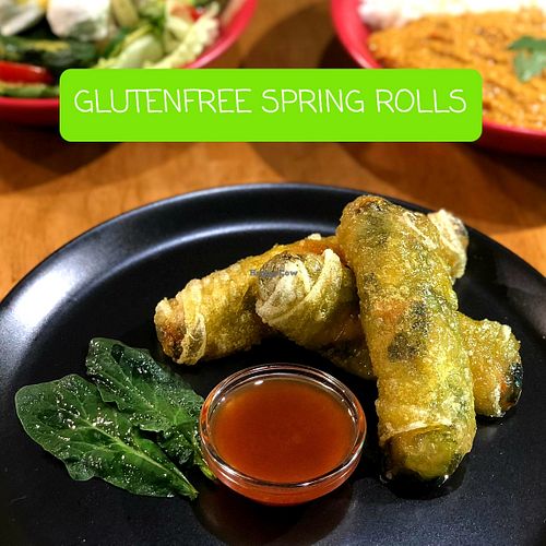 Gluten free Vietnamese spring rolls at The Vegan Regime in Istanbul