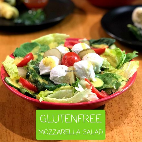 Gluten free mozzarella salad at The Vegan Regime in Istanbul