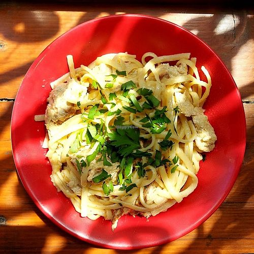 Linguini alfredo at The Vegan Regime in Istanbul