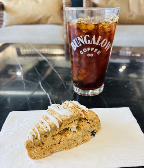 Blueberry lemon scone and cold brew   at Bungalow Coffee Co in Las Vegas