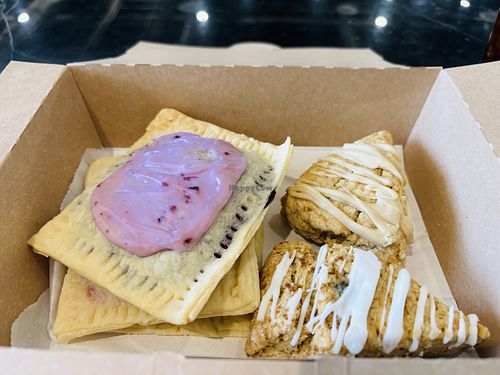 Box of vegan pop tarts and scones   at Bungalow Coffee Co in Las Vegas
