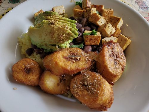 Beans and rice bowl at Guadalupe Cafe in Sylva