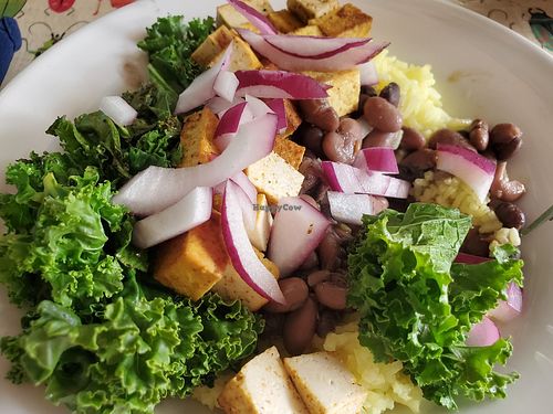 Beans and rice bowl at Guadalupe Cafe in Sylva