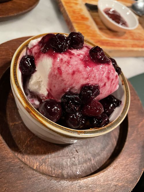 Cobbler with vegan ice cream  at Cadence in New York City
