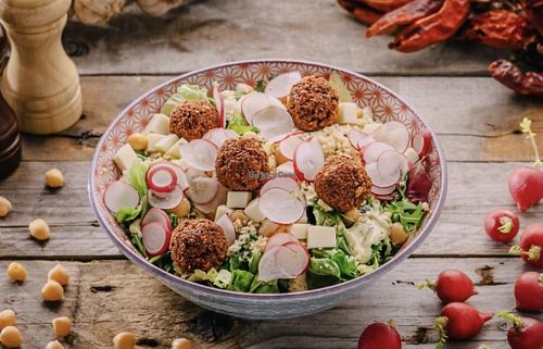 New vegan habibi salad  at Submarine Burger - Original in Zagreb