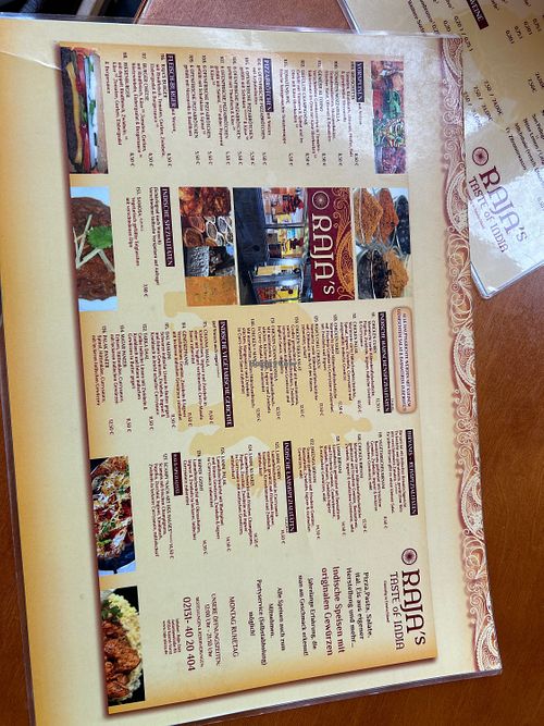 Menu side 2  at Raja's in Kaarst