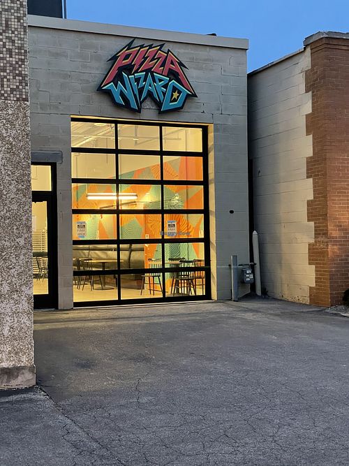 Pizza wizard store front  at Pizza Wizard in Rochester
