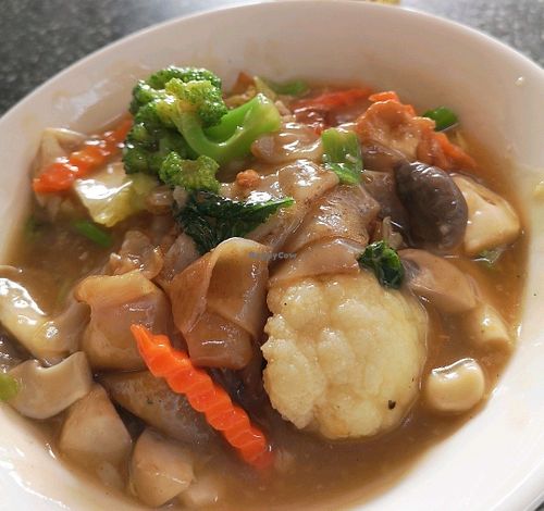 Fried noodle with gravy (vegetables) 濕炒河粉(素) at Kok Kok in New Territories