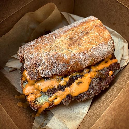 Chips burger- impossible burger  at The Vegan Butcher in New Hope