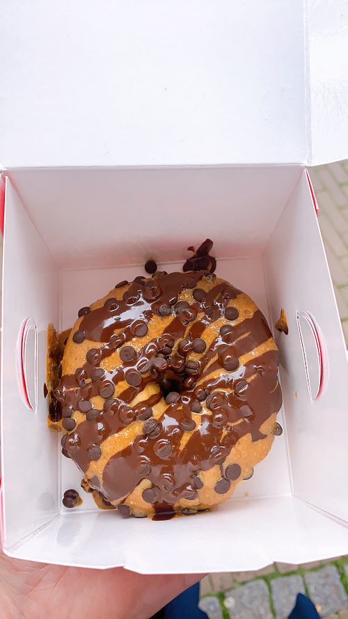 vegan chocolate peanut donut at Royal Donuts in Venlo