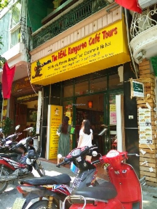 front of the restaurant at Kangaroo Cafe in Hanoi