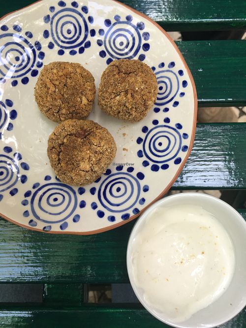 Croquetes with garlic mayo at A Tasca Vegana in Lisbon
