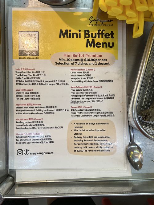 Didn’t know they have buffet menu!  at Say Green 绿素 in East Singapore