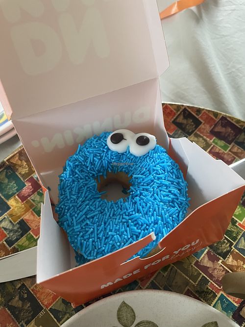 Very blue  at Dunkin' - Warmoesstraat in Amsterdam