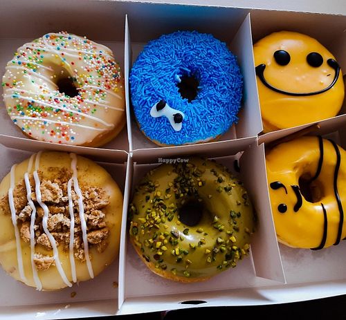 Vegan donuts!! So many flavours. at Dunkin' - Spui in The Hague